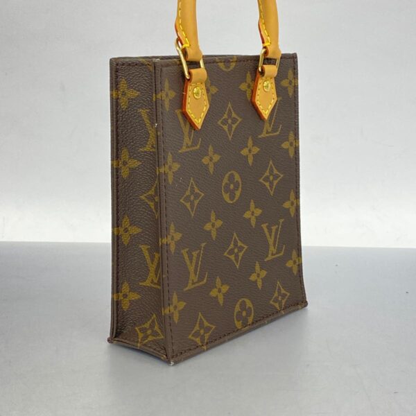 1240001052275 2 Louis Vuitton Petite Sac Plat Monogram 2way Bag Brown