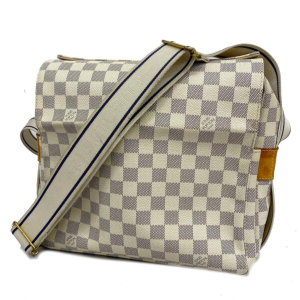 1240001052281 1 Louis Vuitton Naviglio Damier Azur Shoulder Bag White