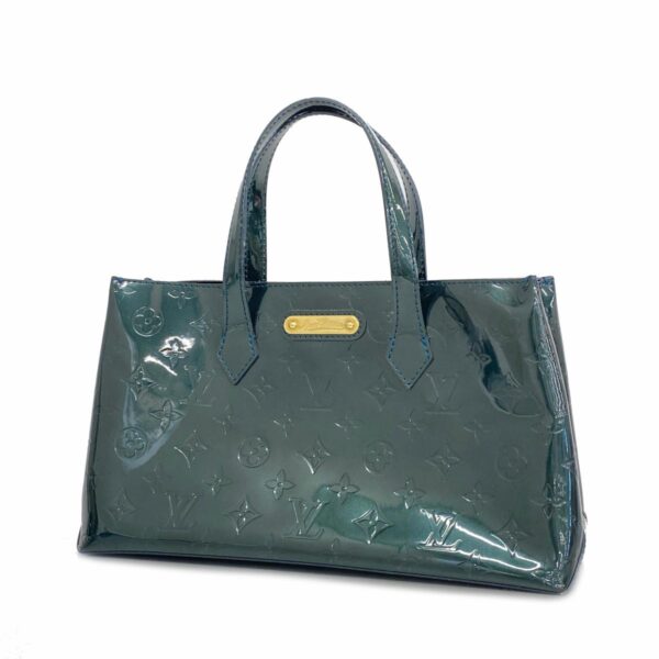 1240001052380 1 Louis Vuitton Wilshire PM Vernis Tote Bag Blue Nuit