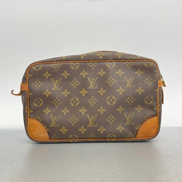 1240001052558 15 Louis Vuitton Compiègne 28 Monogram Clutch Bag Brown