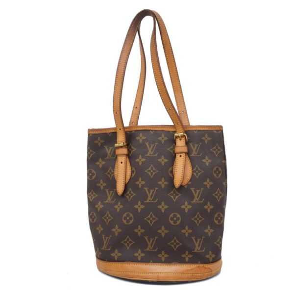 1240001052595 1 Louis Vuitton Bucket PM Monogram Tote Bag Brown