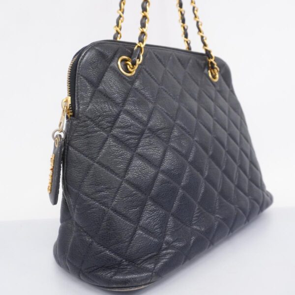 1240001052670 2 Chanel Matelasse Chain Caviar Skin Shoulder Bag Black