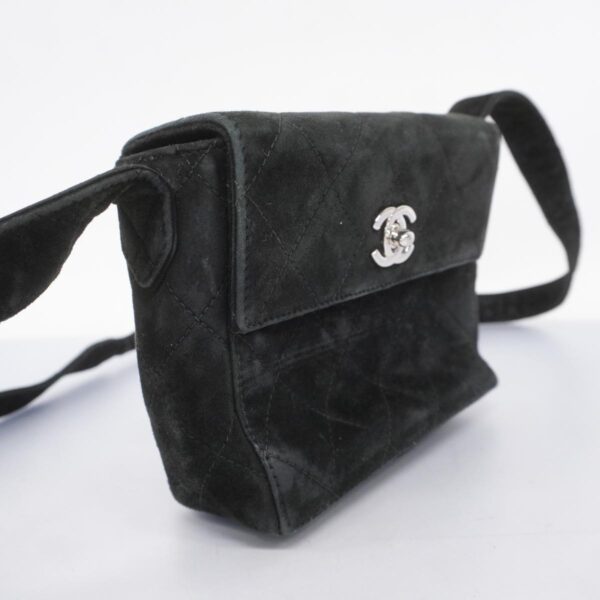 1240001052671 2 Chanel Matelasse Suede Shoulder Bag Black