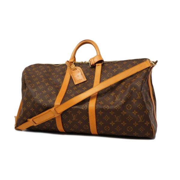 1240001052681 1 Louis Vuitton Keepall Bandouliere 55 Monogram Bag Brown