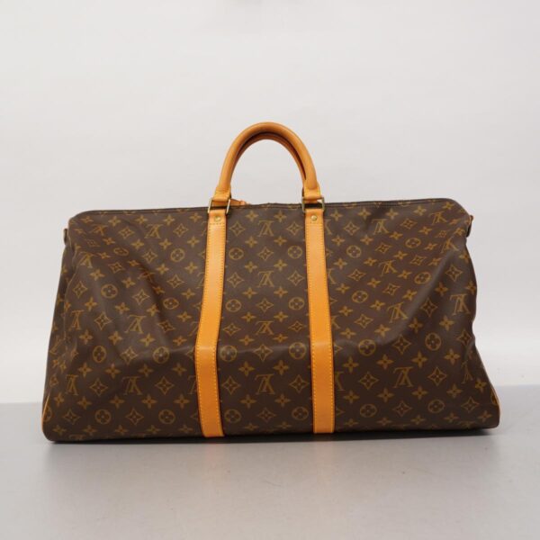 1240001052681 12 Louis Vuitton Keepall Bandouliere 55 Monogram Bag Brown