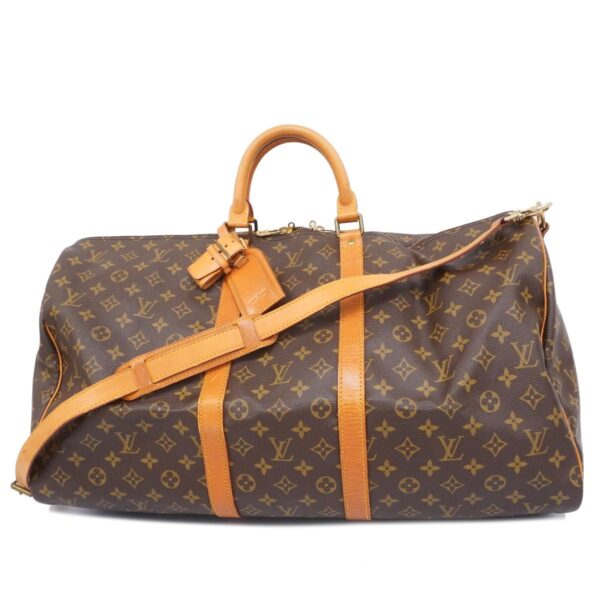 1240001052712 1 Louis Vuitton Keepall Bandouliere 55 Monogram Bag Brown