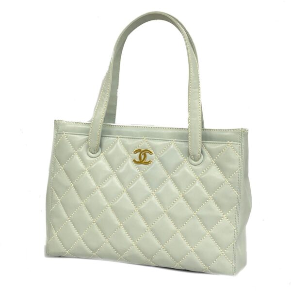 1240001052778 1 Chanel Wild Stitch Lambskin Tote Bag Blue