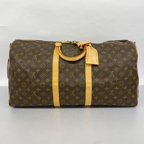 1240001052811 14 Louis Vuitton Keepall Bandouliere 55 Monogram Bag Brown