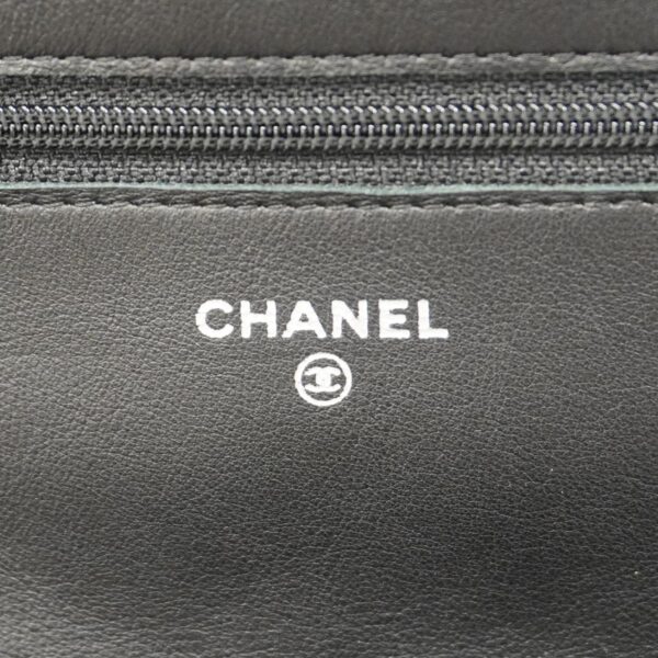 1240001052820 5 Chanel Matelasse Chain Patent Shoulder Wallet Black