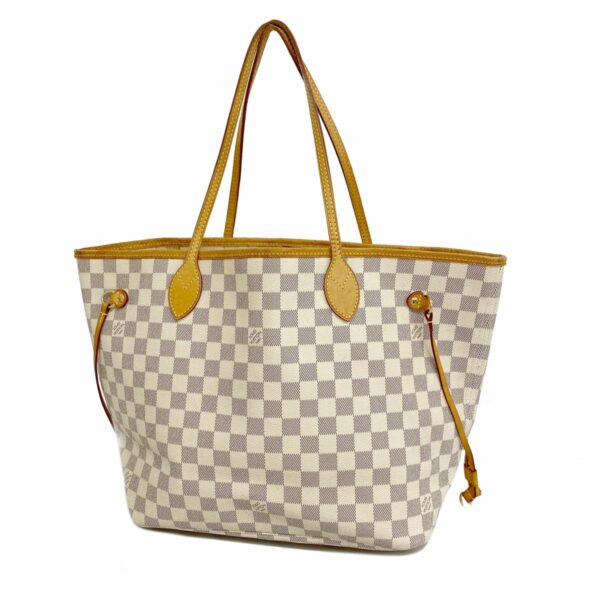 1240001052848 1 Louis Vuitton Neverfull MM Damier Azur Tote Bag White