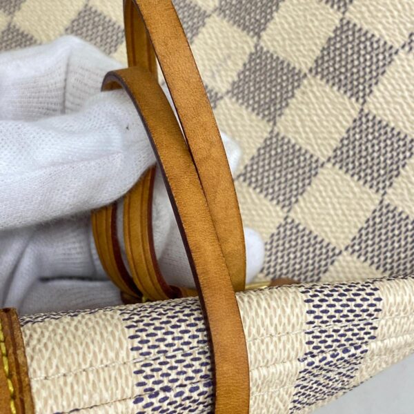 1240001052848 13 Louis Vuitton Neverfull MM Damier Azur Tote Bag White