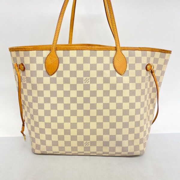 1240001052848 14 Louis Vuitton Neverfull MM Damier Azur Tote Bag White