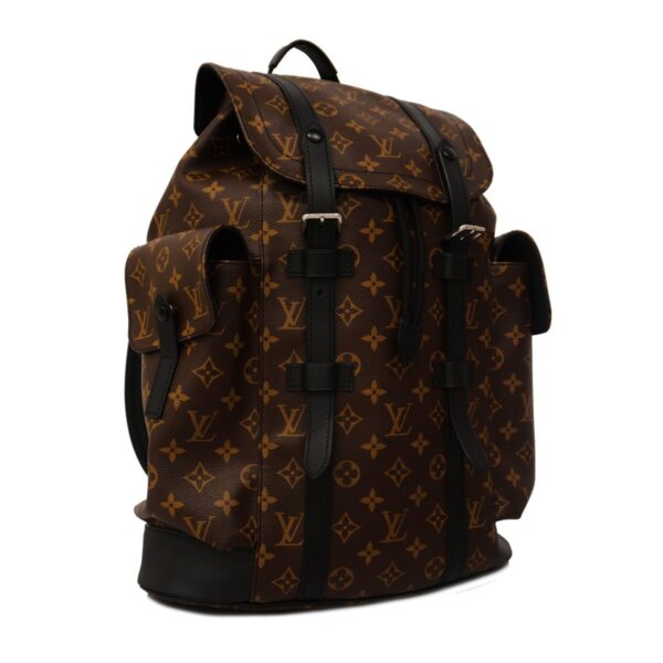 1240001052952 2 Louis Vuitton Christopher MM Monogram Macassar Rucksack Brown Black