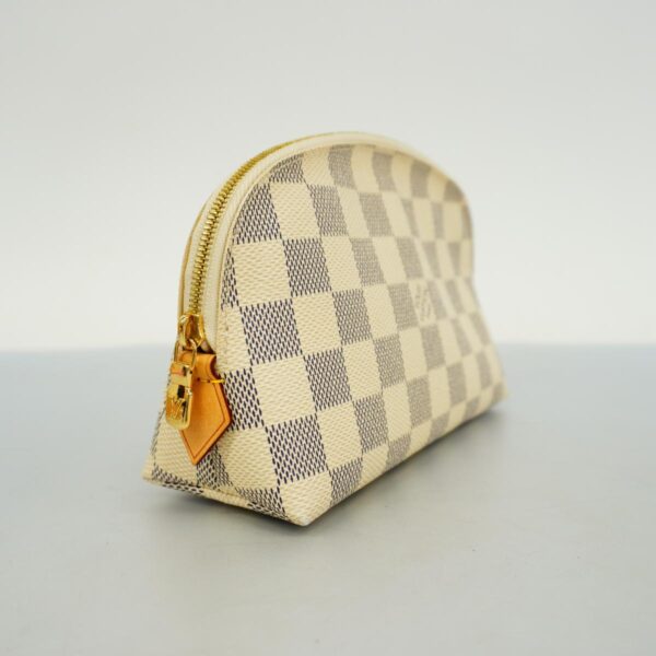 1240001053037 2 Louis Vuitton Pochette PM Damier Azur Pouch White