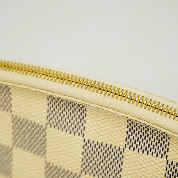 1240001053037 6 Louis Vuitton Pochette PM Damier Azur Pouch White