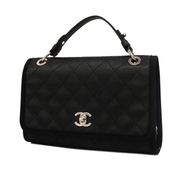 1240001053051 1 Chanel Matelasse Caviar Skin Handbag Black