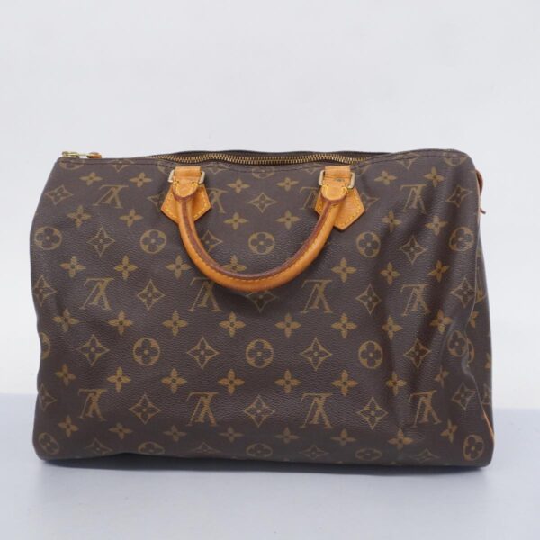 1240001053082 14 Louis Vuitton Speedy 35 Monogram Handbag Brown