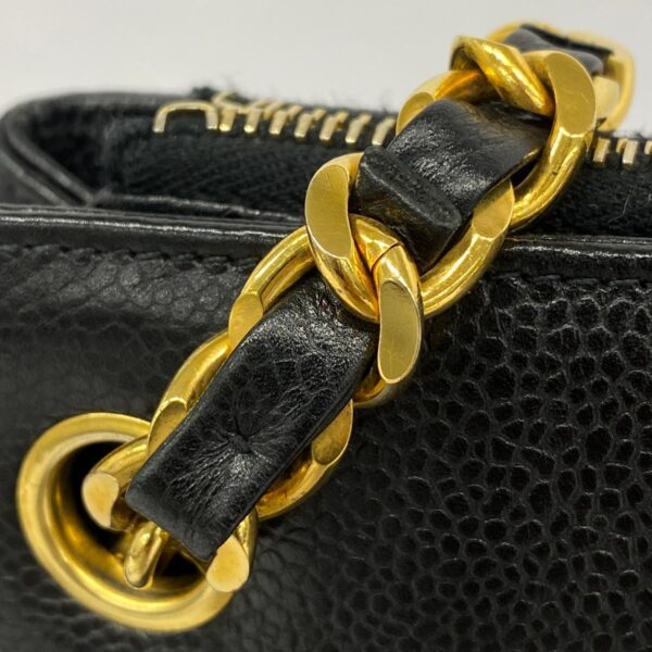 1240001053095 13 Chanel Chain Caviar Skin Shoulder Bag Black