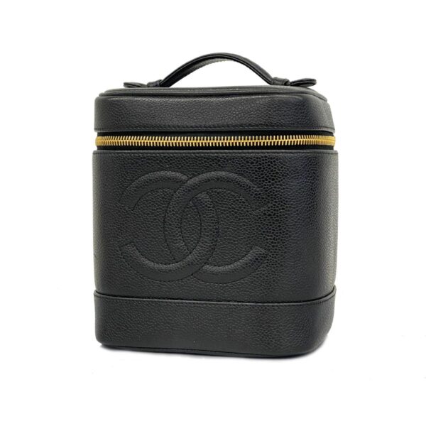 1240001053267 1 Chanel Vanity Caviar Skin Bag Black