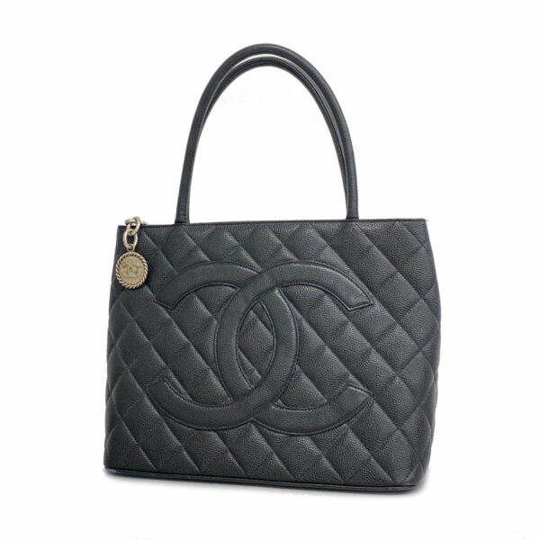 1240001053388 1 Chanel Caviar Skin Tote Bag Black