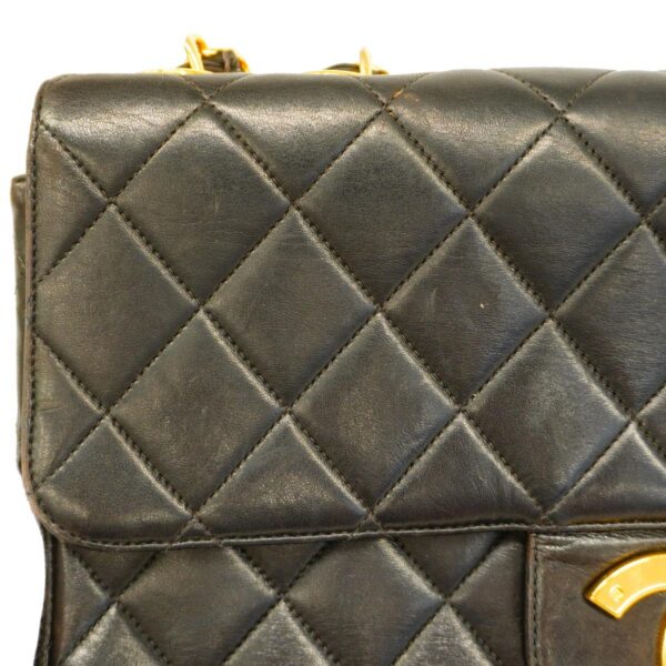 1240001053508 10 Chanel Big Matelasse W Chain Lambskin Shoulder Bag Black