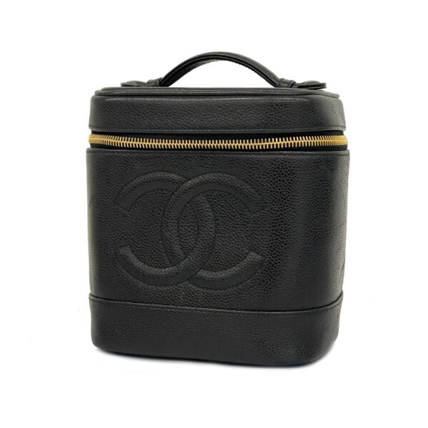 1240001053813 1 Chanel Caviar Skin Vanity Bag Black