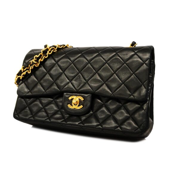 1240001053940 1 Chanel Matelasse W Flap W Chain Shoulder Bag Black