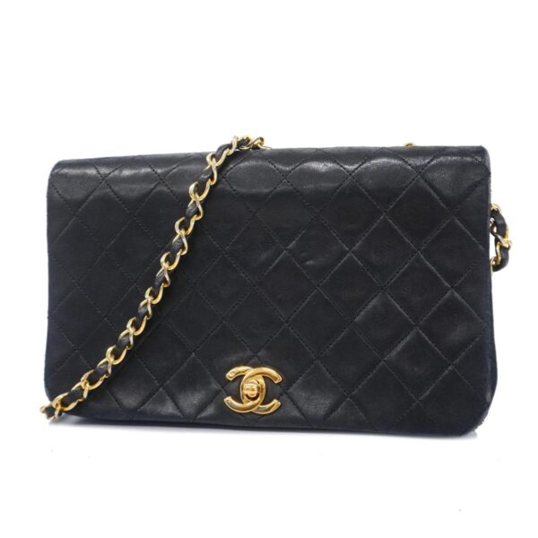 1240001054230 1 Chanel Matelasse Chain Lambskin Shoulder Bag Black