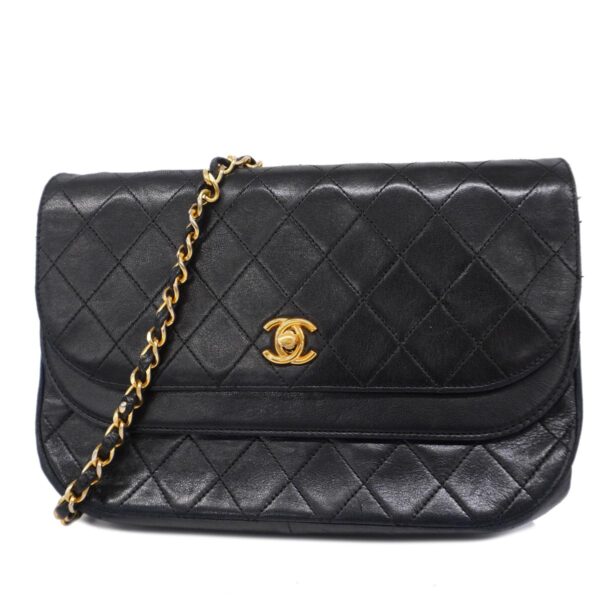 1240001054246 1 Chanel Matelasse Lambskin Shoulder Bag Black