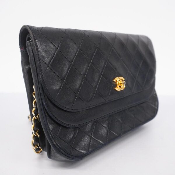 1240001054246 2 Chanel Matelasse Lambskin Shoulder Bag Black