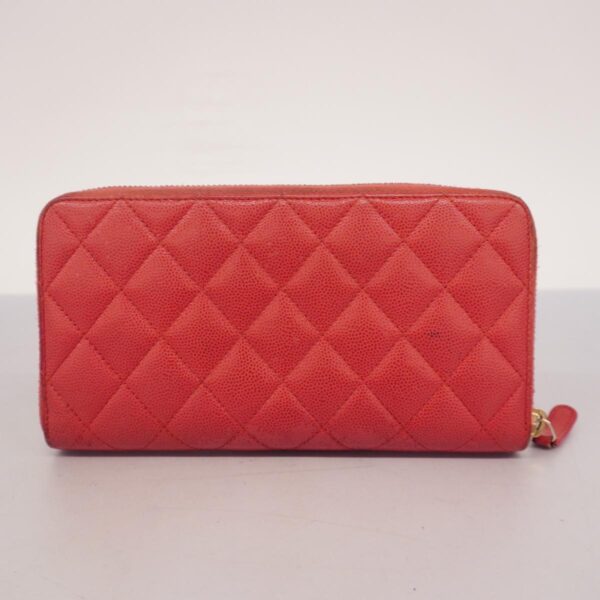 1240001054270 15 Chanel Matelasse Caviar Skin Long Wallet Red