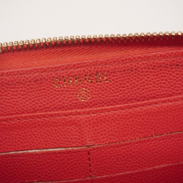 1240001054270 4 Chanel Matelasse Caviar Skin Long Wallet Red