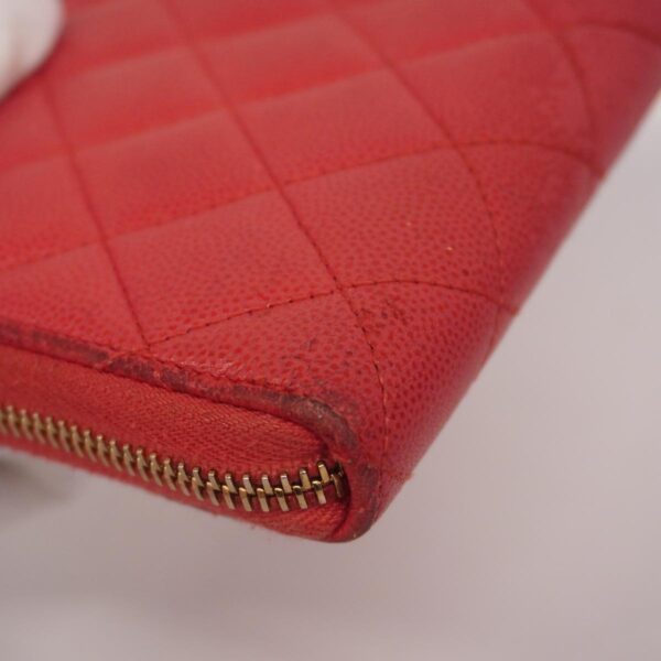 1240001054270 5 Chanel Matelasse Caviar Skin Long Wallet Red