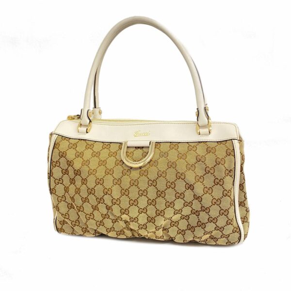 1240001054437 1 Gucci Abby GG Handbag Brown White