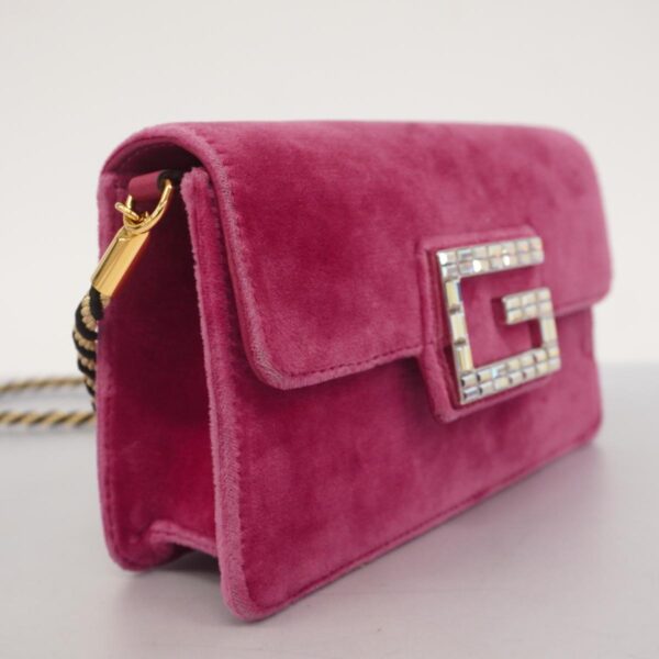 1240001054545 2 Gucci Velor Shoulder Bag Pink