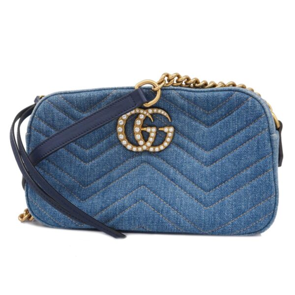 1240001054546 1 Gucci GG Marmont Denim Shoulder Bag Blue