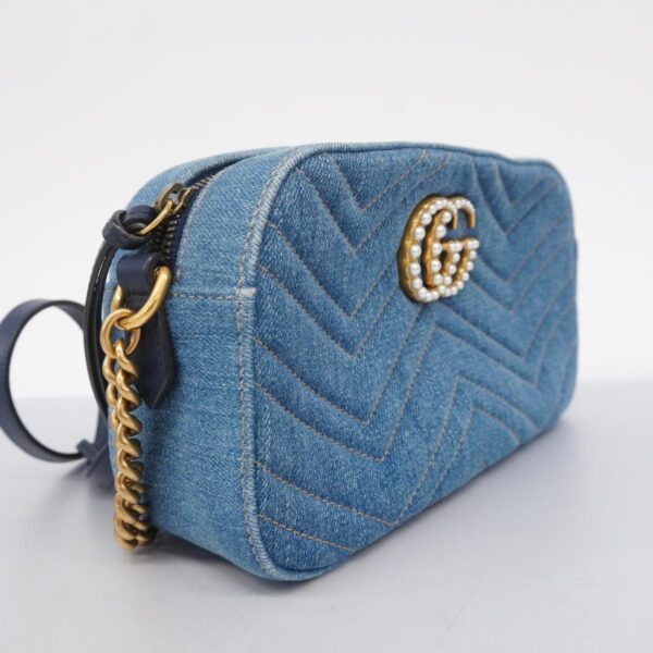 1240001054546 2 Gucci GG Marmont Denim Shoulder Bag Blue