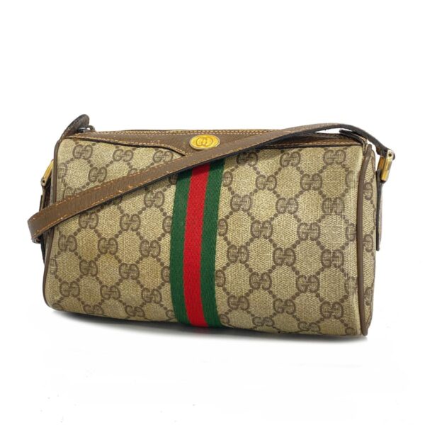 1240001054630 1 Gucci GG Supreme Sherry Line Shoulder Bag Brown