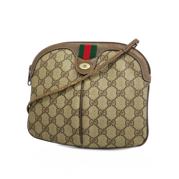 1240001054804 1 Gucci GG Supreme Sherry Line Shoulder Bag Brown