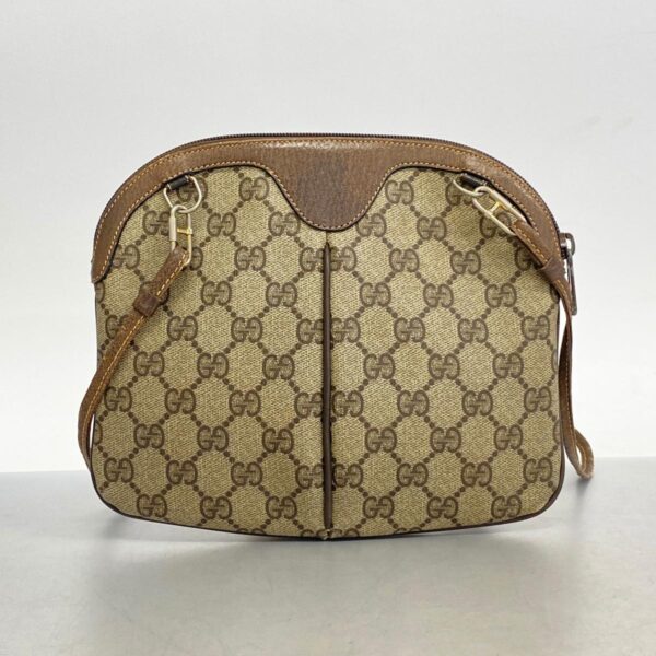 1240001054804 13 Gucci GG Supreme Sherry Line Shoulder Bag Brown