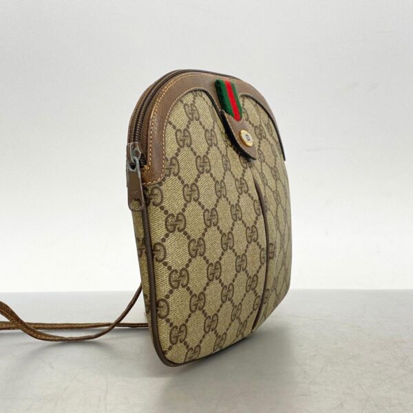 1240001054804 2 Gucci GG Supreme Sherry Line Shoulder Bag Brown