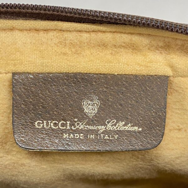 1240001055028 5 Gucci GG Supreme Sherry Line Clutch Bag Brown Beige