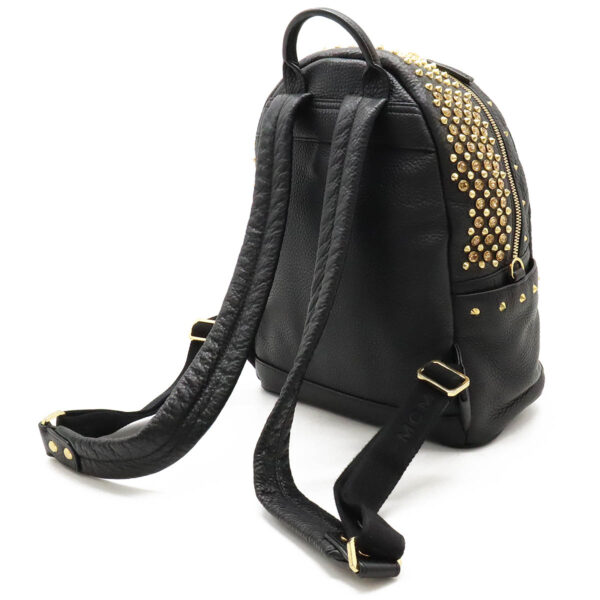 12460261 2 MCM Backpack Leather Studs Rhinestone Black