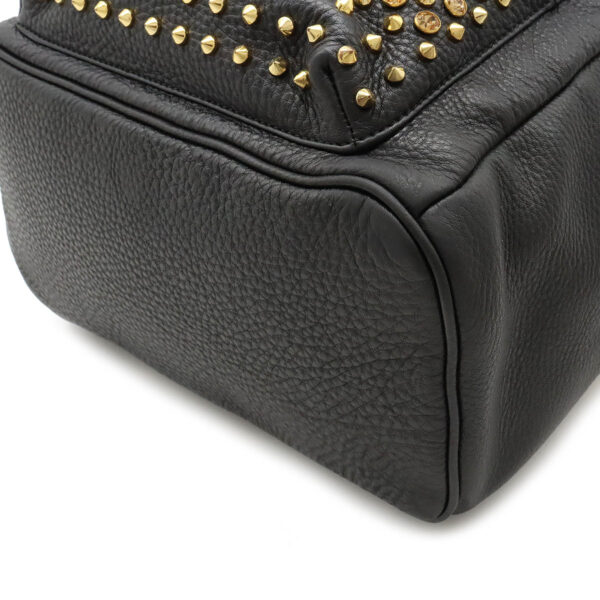 12460261 3 MCM Backpack Leather Studs Rhinestone Black