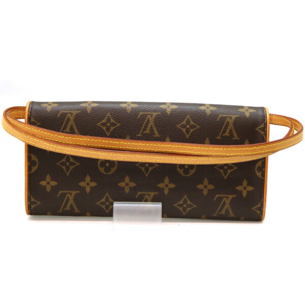 1268 2 Louis Vuitton Pochette Twin GM Shoulder Bag Monogram Canvas Brown