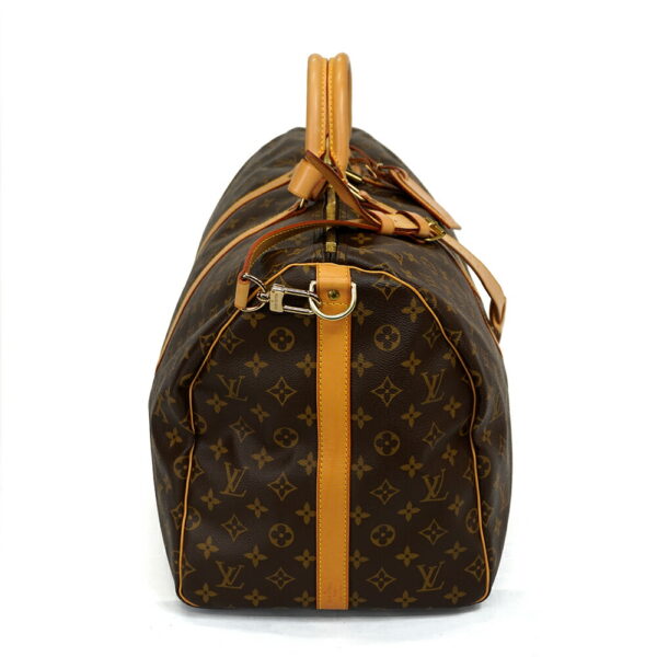 13261 2 Louis Vuitton Keepall Bandouliere 55 Bag Monogram Brown