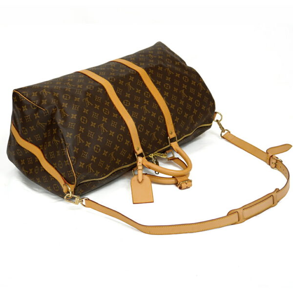 13261 3 Louis Vuitton Keepall Bandouliere 55 Bag Monogram Brown