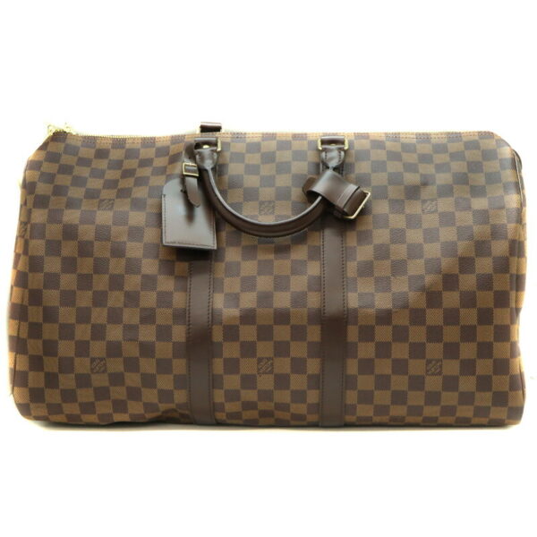 1353 2 Louis Vuitton Keepall 50 Bag Damier Canvas Ebene Brown