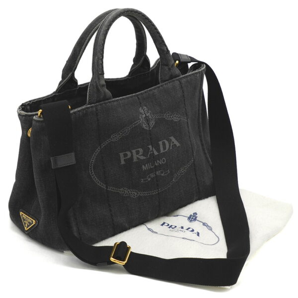 13531 1 Prada 2way Canapa Shoulder Tote Denim