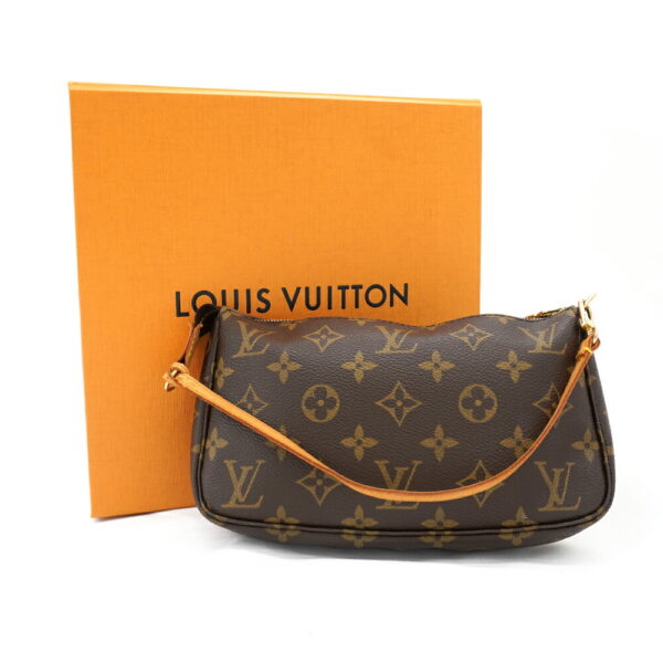 1366 2 Louis Vuitton Pochette Accessoire Monogram Handbag Brown